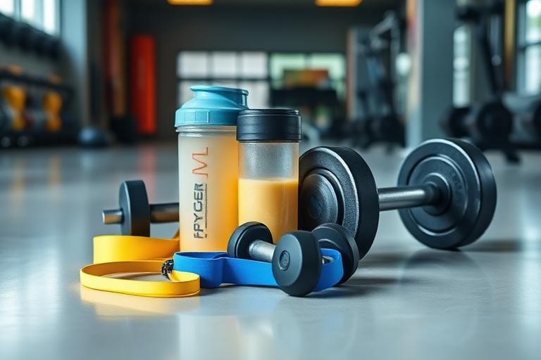 Fitness equipment and supplements in a gym